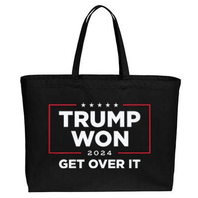 Trump Won Get Over It 2024 Cotton Canvas Jumbo Tote