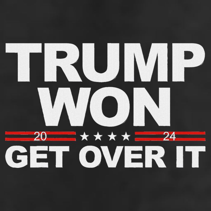 Trump Won Get Over It Trump 2024 Election 7 Panel Mesh Trucker Snapback Hat