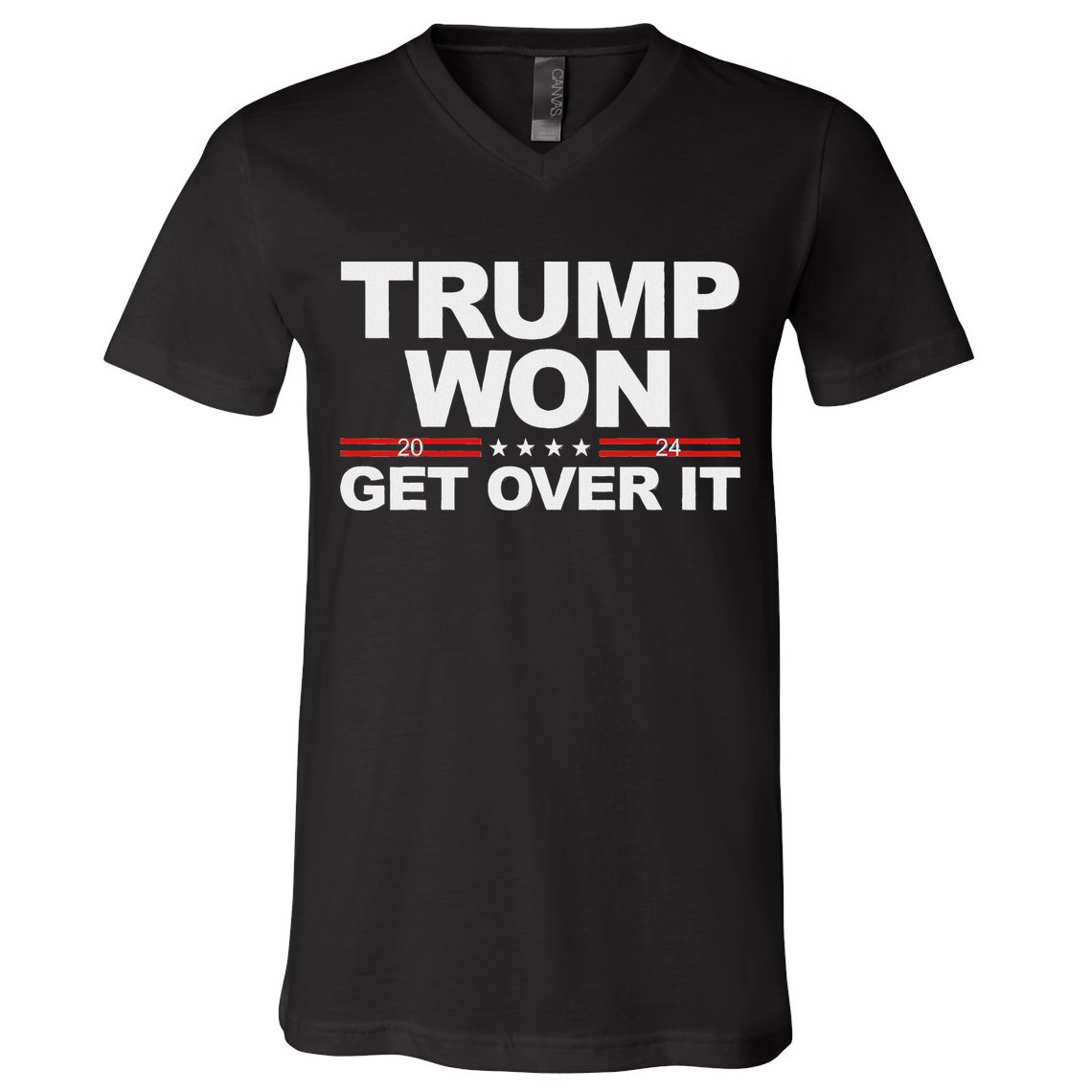 Trump Won Get Over It Trump 2024 Election V-Neck T-Shirt