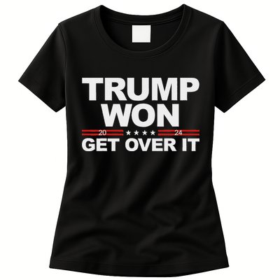 Trump Won Get Over It Trump 2024 Election Womens T-Shirt