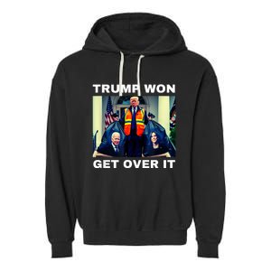 Trump Won Get Over It Maga Won Election 2024 Garment-Dyed Fleece Hoodie