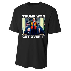 Trump Won Get Over It Maga Won Election 2024 Performance Sprint T-Shirt