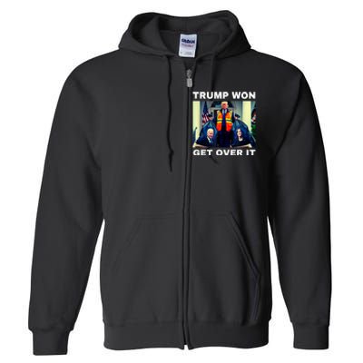 Trump Won Get Over It Maga Won Election 2024 Full Zip Hoodie