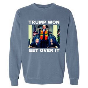 Trump Won Get Over It Maga Won Election 2024 Garment-Dyed Sweatshirt