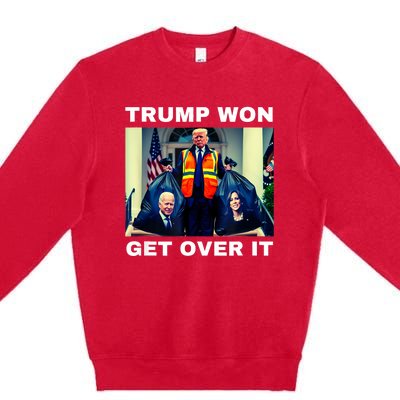 Trump Won Get Over It Maga Won Election 2024 Premium Crewneck Sweatshirt