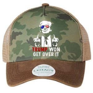 Trump Won Get Over It Patriotic Pro Trump Anti Kamala Funny Legacy Tie Dye Trucker Hat