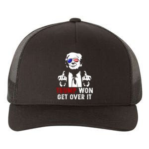 Trump Won Get Over It Patriotic Pro Trump Anti Kamala Funny Yupoong Adult 5-Panel Trucker Hat