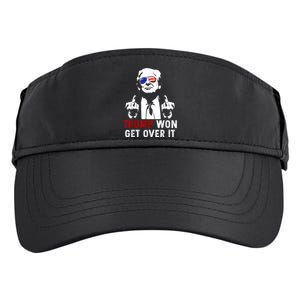 Trump Won Get Over It Patriotic Pro Trump Anti Kamala Funny Adult Drive Performance Visor