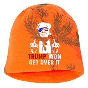 Trump Won Get Over It Patriotic Pro Trump Anti Kamala Funny Kati - Camo Knit Beanie