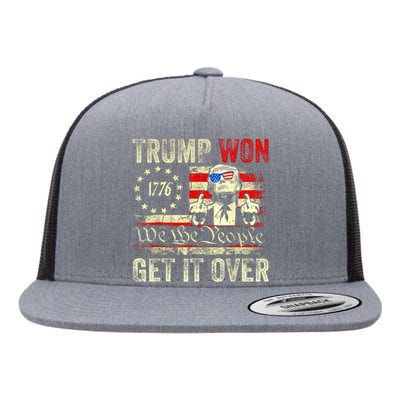 Trump Won Get Over It 2024 Flat Bill Trucker Hat