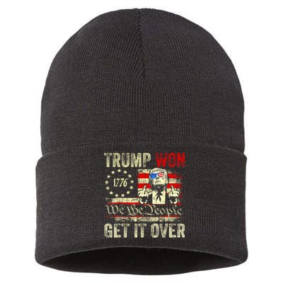 Trump Won Get Over It 2024 Sustainable Knit Beanie