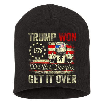 Trump Won Get Over It 2024 Short Acrylic Beanie