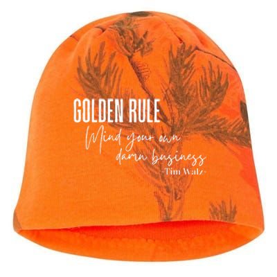 Tim Walz Golden Rule Mind Your Own Damn Business Kati - Camo Knit Beanie