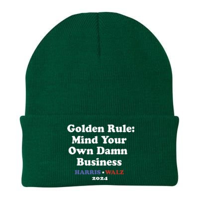 Tim Walz Golden Rule Mind Your Own Damn Business Knit Cap Winter Beanie