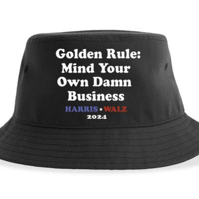 Tim Walz Golden Rule Mind Your Own Damn Business Sustainable Bucket Hat