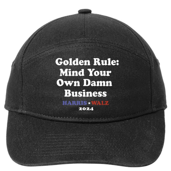 Tim Walz Golden Rule Mind Your Own Damn Business 7-Panel Snapback Hat