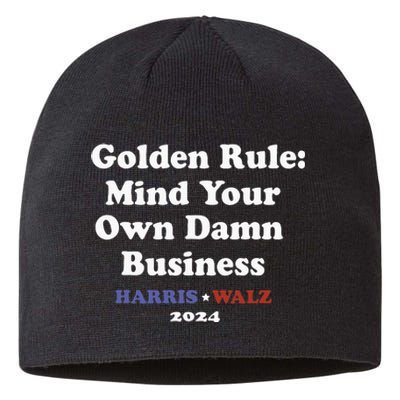 Tim Walz Golden Rule Mind Your Own Damn Business Sustainable Beanie