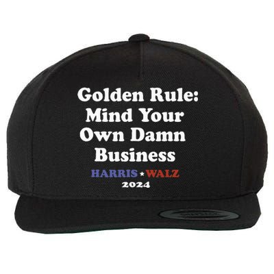 Tim Walz Golden Rule Mind Your Own Damn Business Wool Snapback Cap