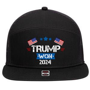 Trump Won Get Over It 2024 Election Inauguration 7 Panel Mesh Trucker Snapback Hat