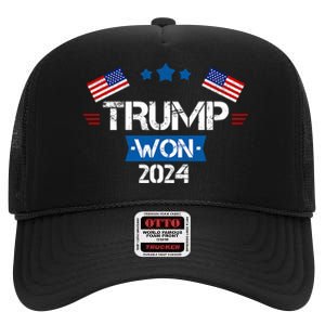 Trump Won Get Over It 2024 Election Inauguration High Crown Mesh Back Trucker Hat