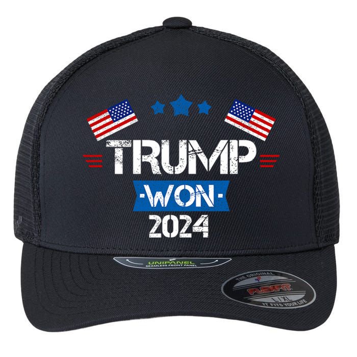 Trump Won Get Over It 2024 Election Inauguration Flexfit Unipanel Trucker Cap