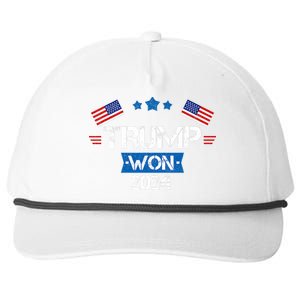 Trump Won Get Over It 2024 Election Inauguration Snapback Five-Panel Rope Hat