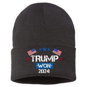 Trump Won Get Over It 2024 Election Inauguration Sustainable Knit Beanie