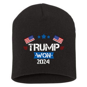 Trump Won Get Over It 2024 Election Inauguration Short Acrylic Beanie