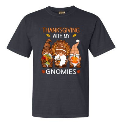 Thanksgiving Women Gnome Fall Leopard Turkey Garment-Dyed Heavyweight T-Shirt