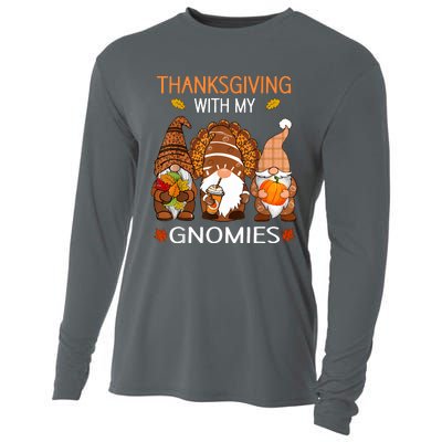 Thanksgiving Women Gnome Fall Leopard Turkey Cooling Performance Long Sleeve Crew