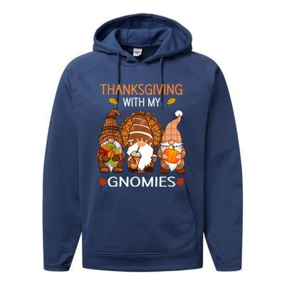 Thanksgiving Women Gnome Fall Leopard Turkey Performance Fleece Hoodie