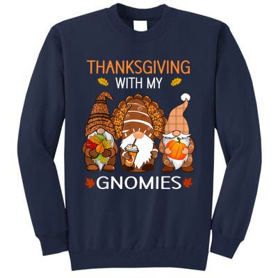 Thanksgiving Women Gnome Fall Leopard Turkey Tall Sweatshirt