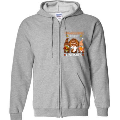 Thanksgiving Women Gnome Fall Leopard Turkey Full Zip Hoodie