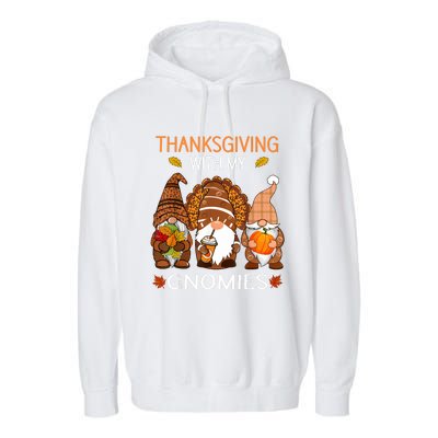 Thanksgiving Women Gnome Fall Leopard Turkey Garment-Dyed Fleece Hoodie