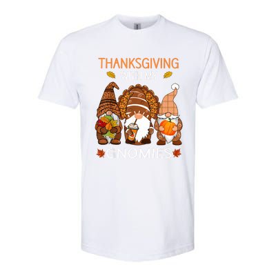 Thanksgiving Women Gnome Fall Leopard Turkey Softstyle CVC T-Shirt