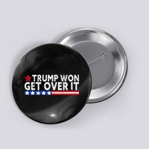 Trump Won Get Over It 2024 Flag Usa Button