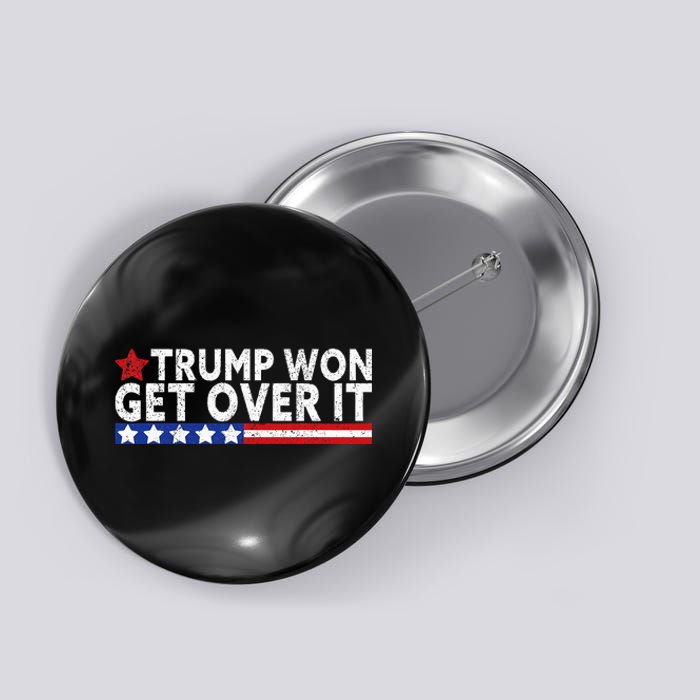 Trump Won Get Over It 2024 Flag Usa Button