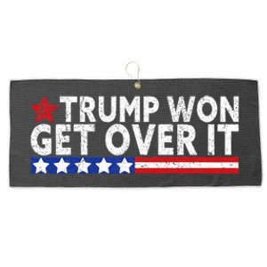 Trump Won Get Over It 2024 Flag Usa Large Microfiber Waffle Golf Towel