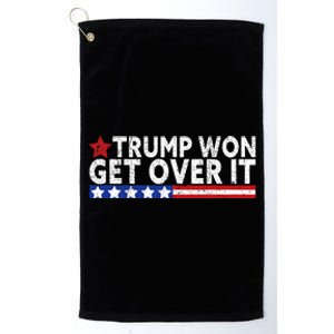 Trump Won Get Over It 2024 Flag Usa Platinum Collection Golf Towel