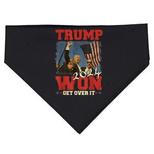 Trump Won Get Over It 2024 Retro USA-Made Doggie Bandana