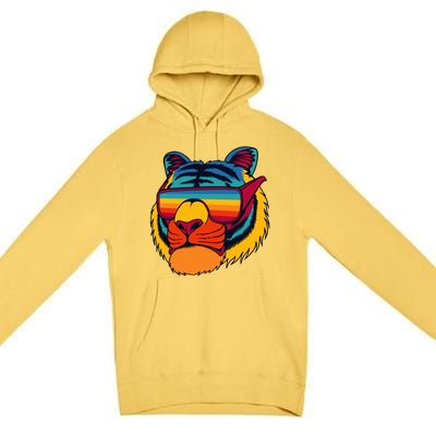 Tiger With Glasses Premium Pullover Hoodie