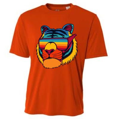 Tiger With Glasses Cooling Performance Crew T-Shirt