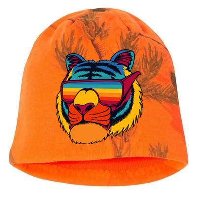 Tiger With Glasses Kati - Camo Knit Beanie