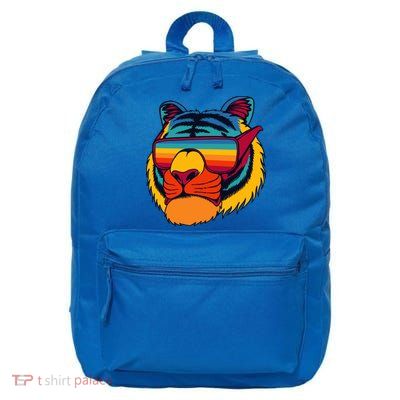 Tiger With Glasses 16 in Basic Backpack