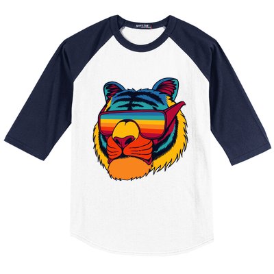 Tiger With Glasses Baseball Sleeve Shirt