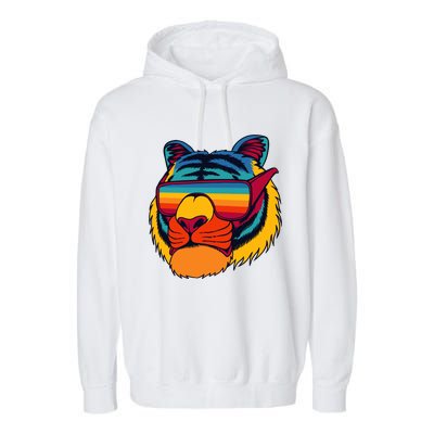 Tiger With Glasses Garment-Dyed Fleece Hoodie