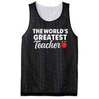 The World's Greatest Teacher School Best Favourite Mesh Reversible Basketball Jersey Tank