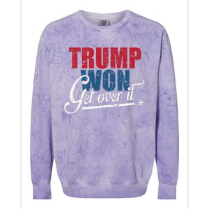 Trump Won Get Over It 2024 Election Inauguration Colorblast Crewneck Sweatshirt