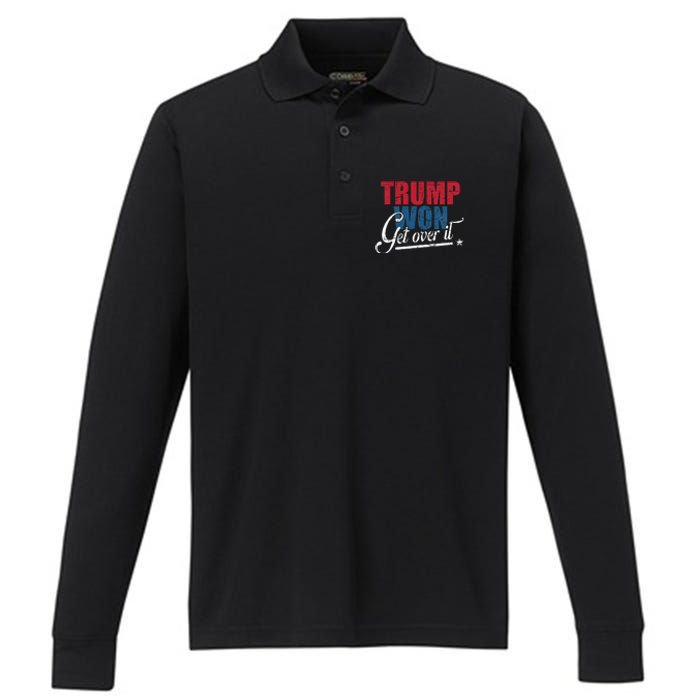 Trump Won Get Over It 2024 Election Inauguration Performance Long Sleeve Polo