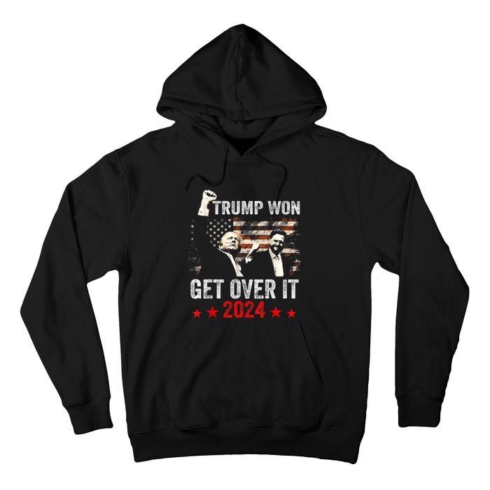 Trump Won Get Over It 2024 Patriotic Trump Hoodie